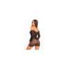 Mini robe noir manche longue transparente 